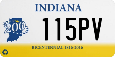 IN license plate 115PV