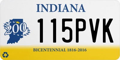 IN license plate 115PVK