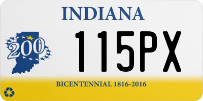 IN license plate 115PX