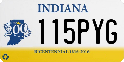 IN license plate 115PYG