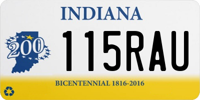IN license plate 115RAU