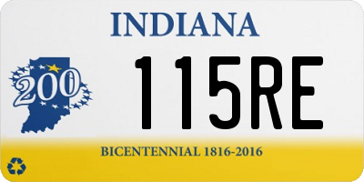 IN license plate 115RE