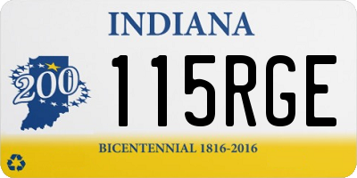 IN license plate 115RGE