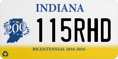 IN license plate 115RHD