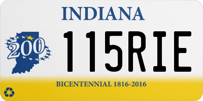 IN license plate 115RIE