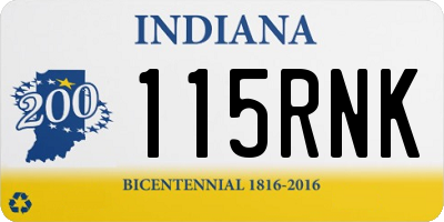 IN license plate 115RNK