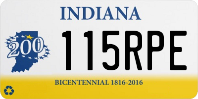 IN license plate 115RPE