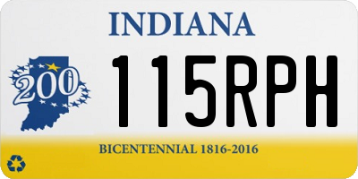 IN license plate 115RPH