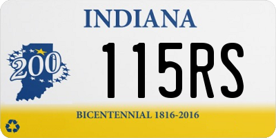 IN license plate 115RS