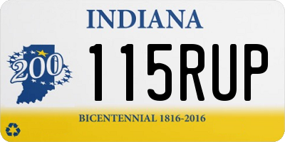 IN license plate 115RUP