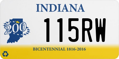 IN license plate 115RW