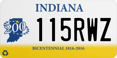 IN license plate 115RWZ