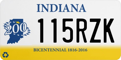IN license plate 115RZK