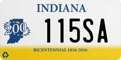 IN license plate 115SA