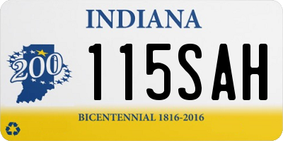 IN license plate 115SAH