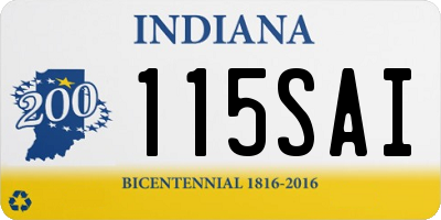 IN license plate 115SAI