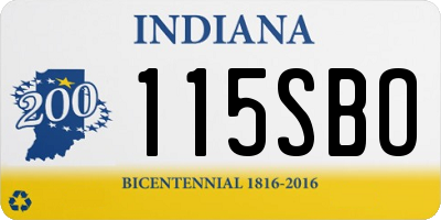 IN license plate 115SBO