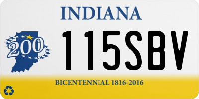 IN license plate 115SBV