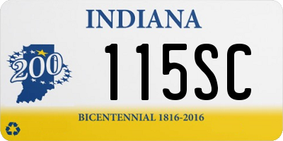 IN license plate 115SC