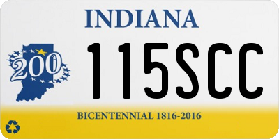 IN license plate 115SCC