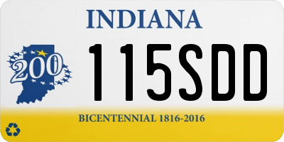 IN license plate 115SDD