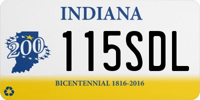 IN license plate 115SDL