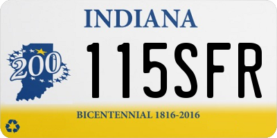 IN license plate 115SFR