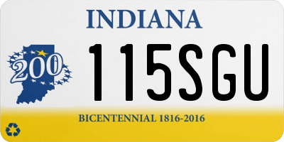 IN license plate 115SGU