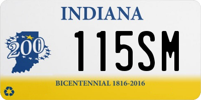 IN license plate 115SM