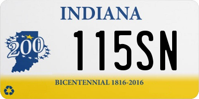 IN license plate 115SN