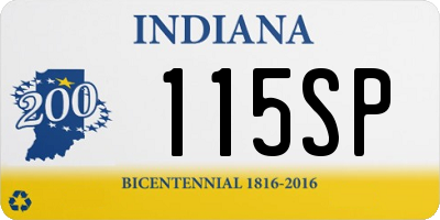 IN license plate 115SP