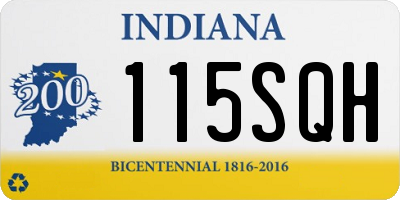 IN license plate 115SQH