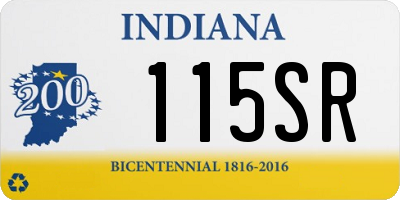 IN license plate 115SR
