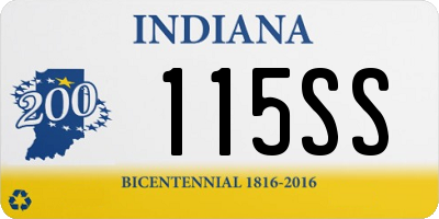 IN license plate 115SS