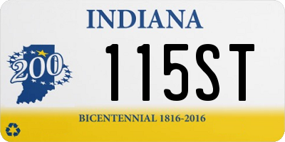 IN license plate 115ST