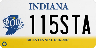 IN license plate 115STA