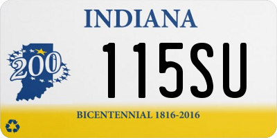 IN license plate 115SU
