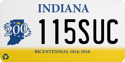 IN license plate 115SUC