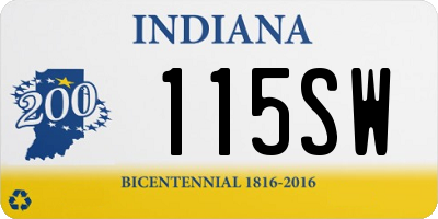 IN license plate 115SW