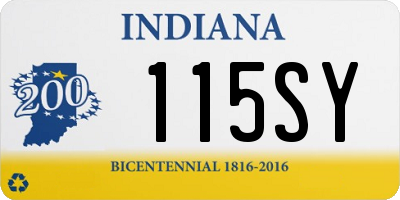 IN license plate 115SY