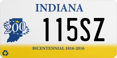 IN license plate 115SZ