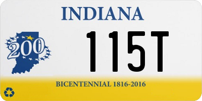 IN license plate 115T