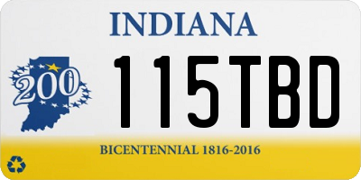 IN license plate 115TBD