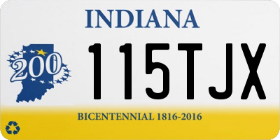 IN license plate 115TJX