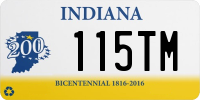 IN license plate 115TM