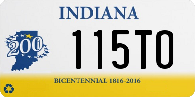 IN license plate 115TO