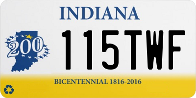 IN license plate 115TWF
