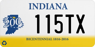 IN license plate 115TX