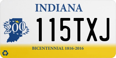 IN license plate 115TXJ