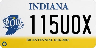 IN license plate 115UOX